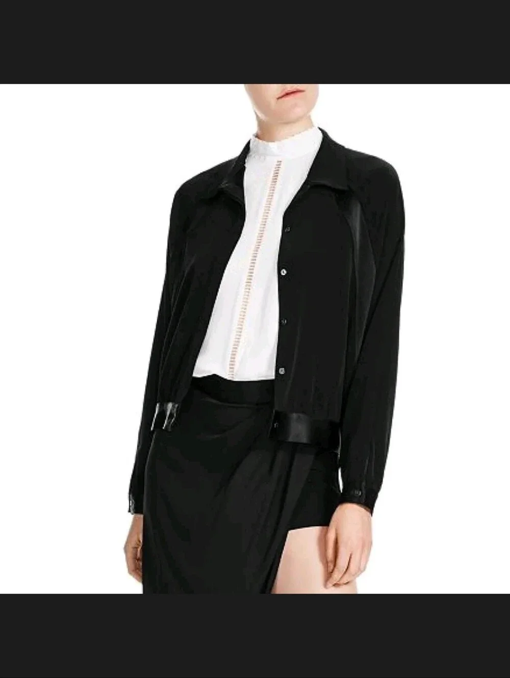 Black Women's Bomber Jacket - Classic Lightweight Coat